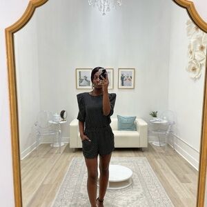 Black and White Polka Dot Romper